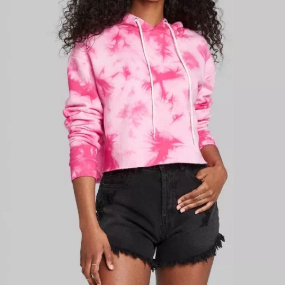 Wild Fable pink tye dye cropped hoodie! 💕